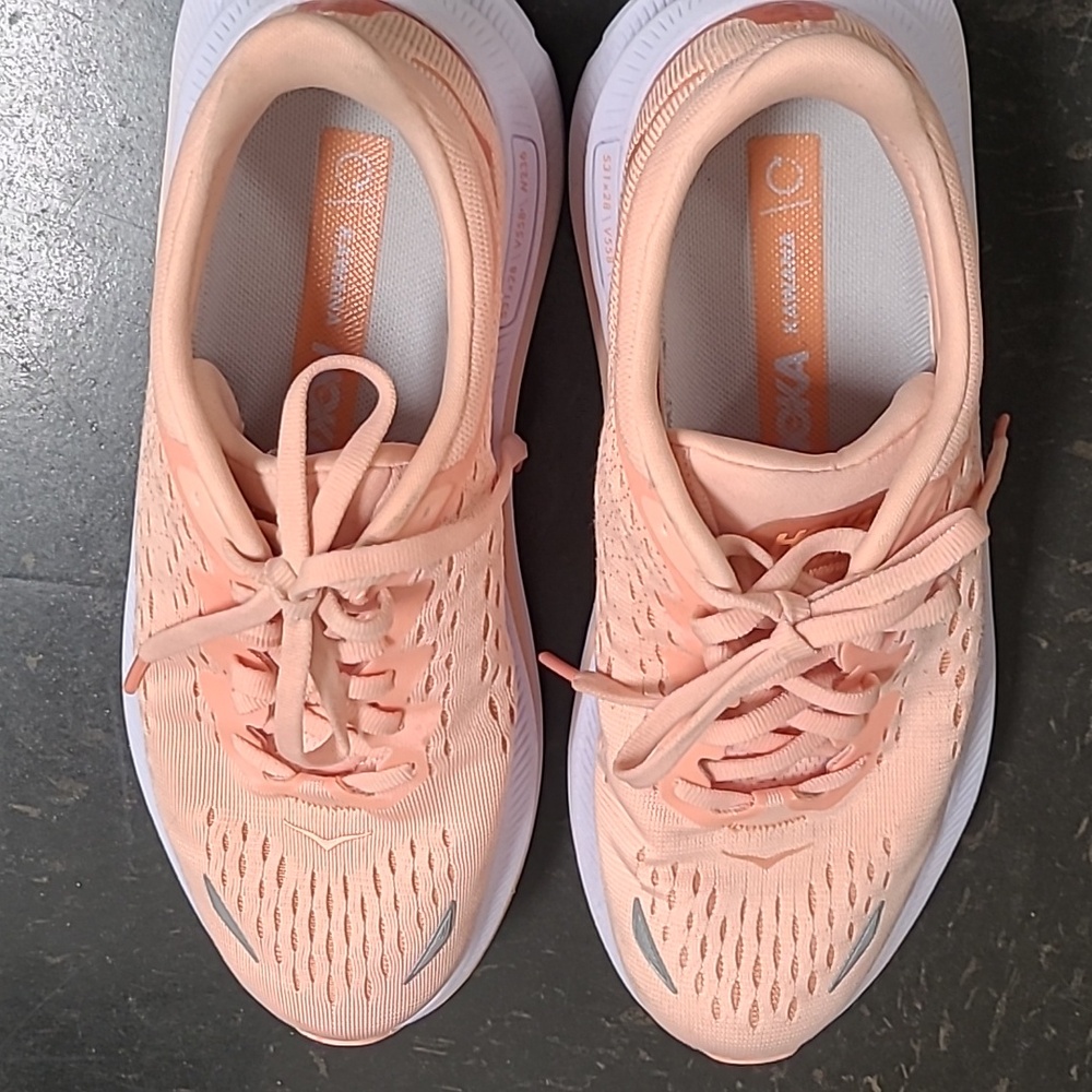 Hoka Women's Peach/White Running Shoes